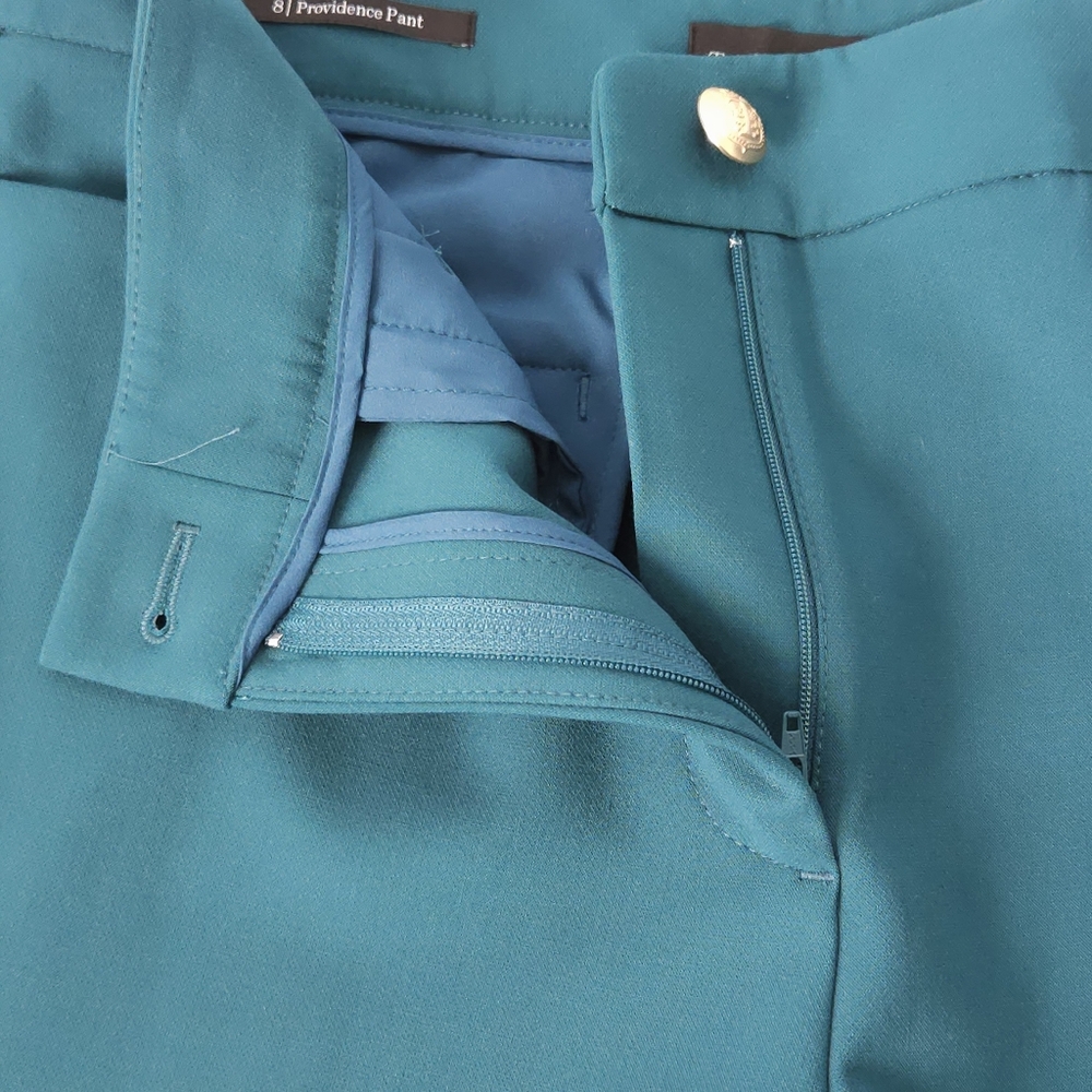 Talbots Providence Pant High Waist Flare Leg Teal Peacock 8 Stretch Crepe New - Picture 8 of 12